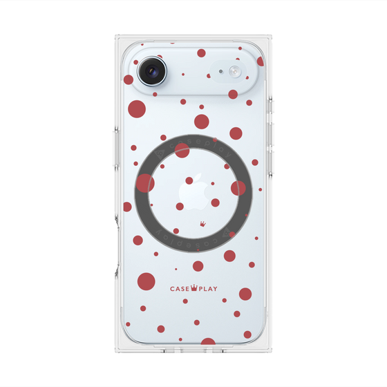 プレミアムスクエアケース with MagSafe［ Dippin dots Red - ディッピンドッツ レッド ］