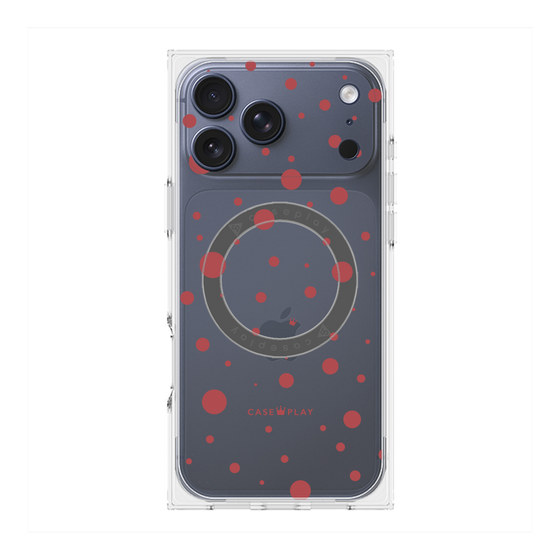 プレミアムスクエアケース with MagSafe［ Dippin dots Red - ディッピンドッツ レッド ］