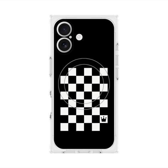 プレミアムスクエアケース with MagSafe［ Racing checkered flag - レーシングチェッカーフラッグ ］