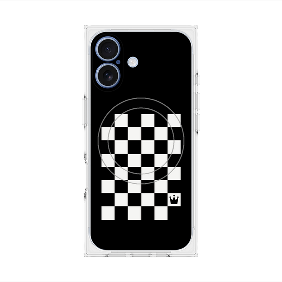 プレミアムスクエアケース with MagSafe［ Racing checkered flag - レーシングチェッカーフラッグ ］