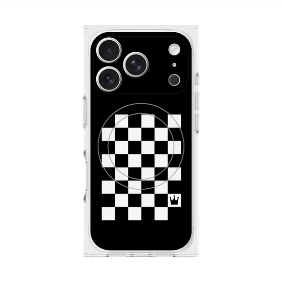 プレミアムスクエアケース with MagSafe［ Racing checkered flag - レーシングチェッカーフラッグ ］