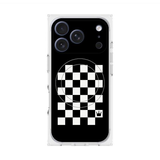 プレミアムスクエアケース with MagSafe［ Racing checkered flag - レーシングチェッカーフラッグ ］