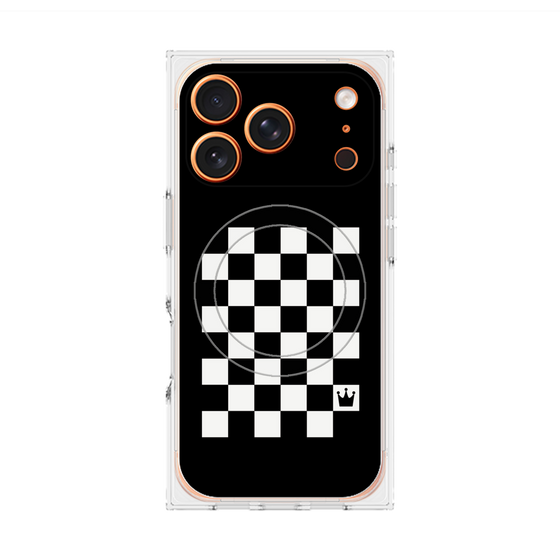 プレミアムスクエアケース with MagSafe［ Racing checkered flag - レーシングチェッカーフラッグ ］