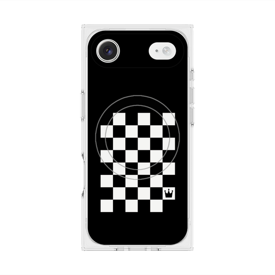 プレミアムスクエアケース with MagSafe［ Racing checkered flag - レーシングチェッカーフラッグ ］