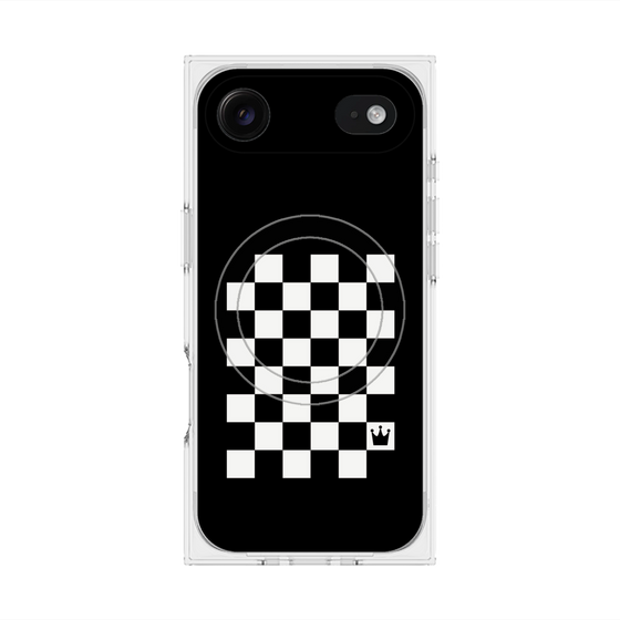 プレミアムスクエアケース with MagSafe［ Racing checkered flag - レーシングチェッカーフラッグ ］