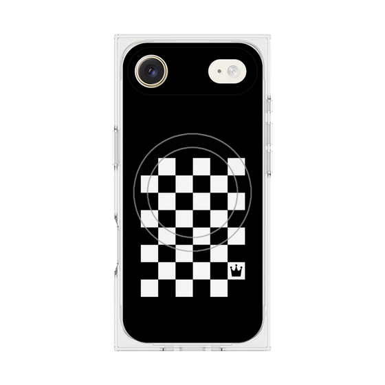プレミアムスクエアケース with MagSafe［ Racing checkered flag - レーシングチェッカーフラッグ ］