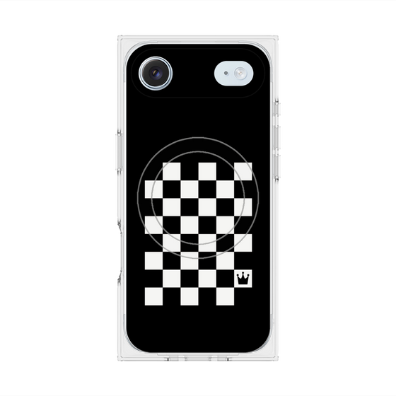 プレミアムスクエアケース with MagSafe［ Racing checkered flag - レーシングチェッカーフラッグ ］
