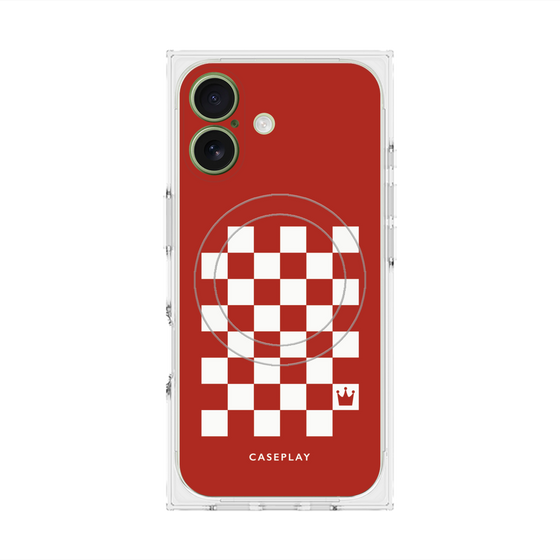 プレミアムスクエアケース with MagSafe［ Racing checkered flag Red - レーシングチェッカーフラッグ レッド ］