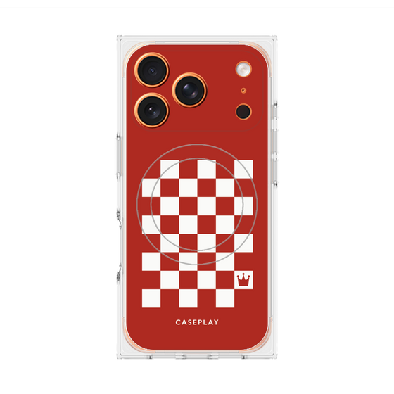 プレミアムスクエアケース with MagSafe［ Racing checkered flag Red - レーシングチェッカーフラッグ レッド ］