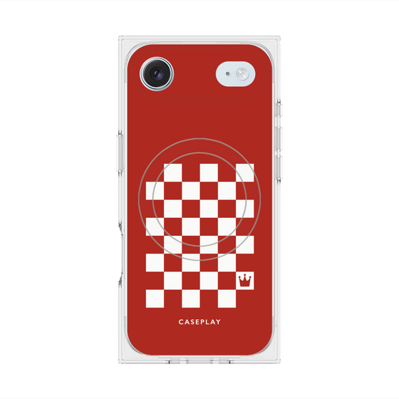 プレミアムスクエアケース with MagSafe［ Racing checkered flag Red - レーシングチェッカーフラッグ レッド ］