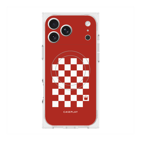 プレミアムスクエアケース with MagSafe［ Racing checkered flag Red - レーシングチェッカーフラッグ レッド ］