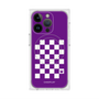 プレミアムスクエアケース with MagSafe［ Racing checkered flag Purple - レーシングチェッカーフラッグ パープル ］