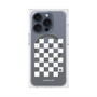 プレミアムスクエアケース with MagSafe［ Racing checkered flag White - レーシングチェッカーフラッグ ホワイト ］