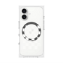 プレミアムスクエアケース with MagSafe［ Racing checkered flag White - レーシングチェッカーフラッグ ホワイト ］