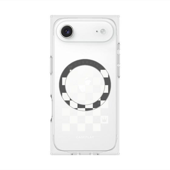 プレミアムスクエアケース with MagSafe［ Racing checkered flag White - レーシングチェッカーフラッグ ホワイト ］