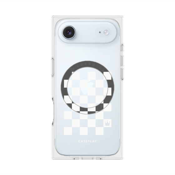 プレミアムスクエアケース with MagSafe［ Racing checkered flag White - レーシングチェッカーフラッグ ホワイト ］