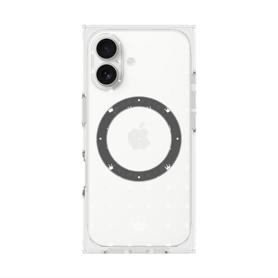 プレミアムスクエアケース with MagSafe［ CASEPLAY Crown dots White - ケースプレイ・クラウン・ドッツ ホワイト ］