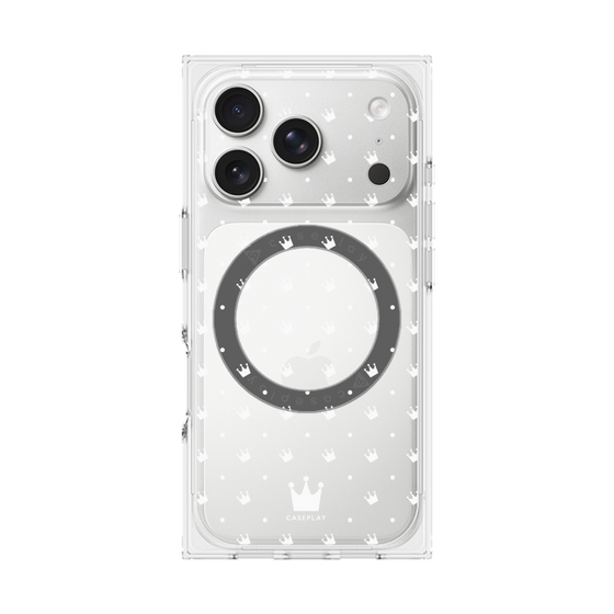 プレミアムスクエアケース with MagSafe［ CASEPLAY Crown dots White - ケースプレイ・クラウン・ドッツ ホワイト ］