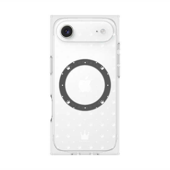 プレミアムスクエアケース with MagSafe［ CASEPLAY Crown dots White - ケースプレイ・クラウン・ドッツ ホワイト ］