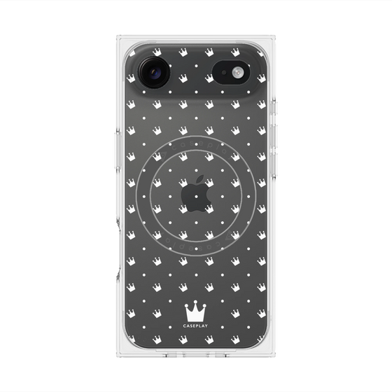 プレミアムスクエアケース with MagSafe［ CASEPLAY Crown dots White - ケースプレイ・クラウン・ドッツ ホワイト ］