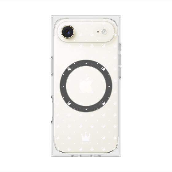プレミアムスクエアケース with MagSafe［ CASEPLAY Crown dots White - ケースプレイ・クラウン・ドッツ ホワイト ］