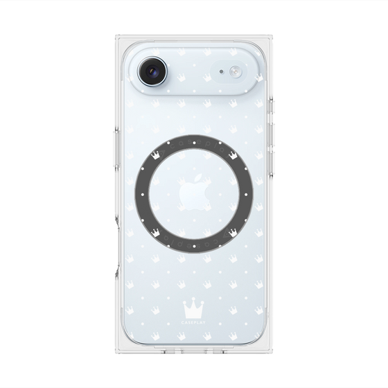 プレミアムスクエアケース with MagSafe［ CASEPLAY Crown dots White - ケースプレイ・クラウン・ドッツ ホワイト ］