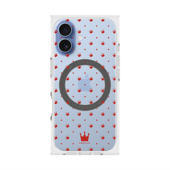 プレミアムスクエアケース with MagSafe［ CASEPLAY Crown dots Red - ケースプレイ・クラウン・ドッツ レッド ］