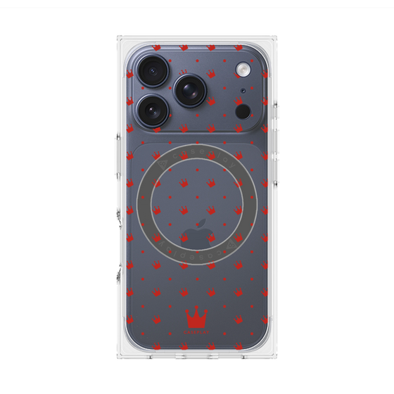プレミアムスクエアケース with MagSafe［ CASEPLAY Crown dots Red - ケースプレイ・クラウン・ドッツ レッド ］