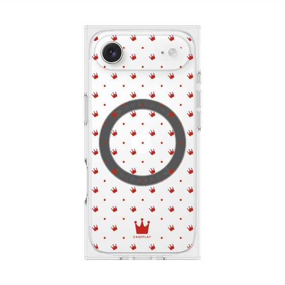 プレミアムスクエアケース with MagSafe［ CASEPLAY Crown dots Red - ケースプレイ・クラウン・ドッツ レッド ］