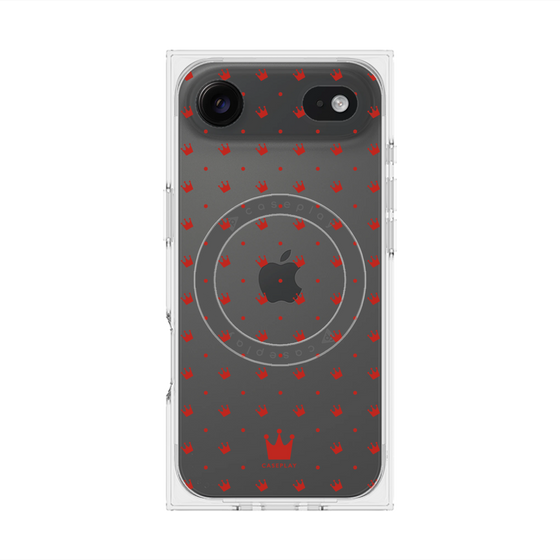 プレミアムスクエアケース with MagSafe［ CASEPLAY Crown dots Red - ケースプレイ・クラウン・ドッツ レッド ］