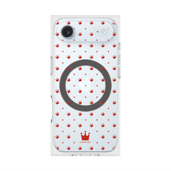 プレミアムスクエアケース with MagSafe［ CASEPLAY Crown dots Red - ケースプレイ・クラウン・ドッツ レッド ］