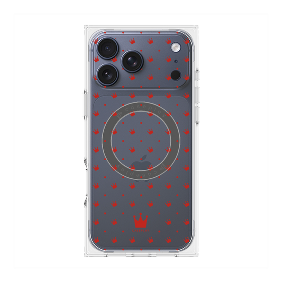 プレミアムスクエアケース with MagSafe［ CASEPLAY Crown dots Red - ケースプレイ・クラウン・ドッツ レッド ］