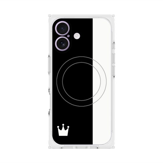 プレミアムスクエアケース with MagSafe［ CASEPLAY Bi-Colors Black & White - ケースプレイ・バイカラー ブラック＆ホワイト ］