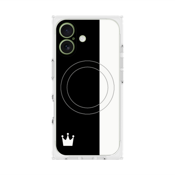 プレミアムスクエアケース with MagSafe［ CASEPLAY Bi-Colors Black & White - ケースプレイ・バイカラー ブラック＆ホワイト ］