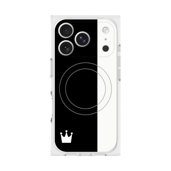 プレミアムスクエアケース with MagSafe［ CASEPLAY Bi-Colors Black & White - ケースプレイ・バイカラー ブラック＆ホワイト ］