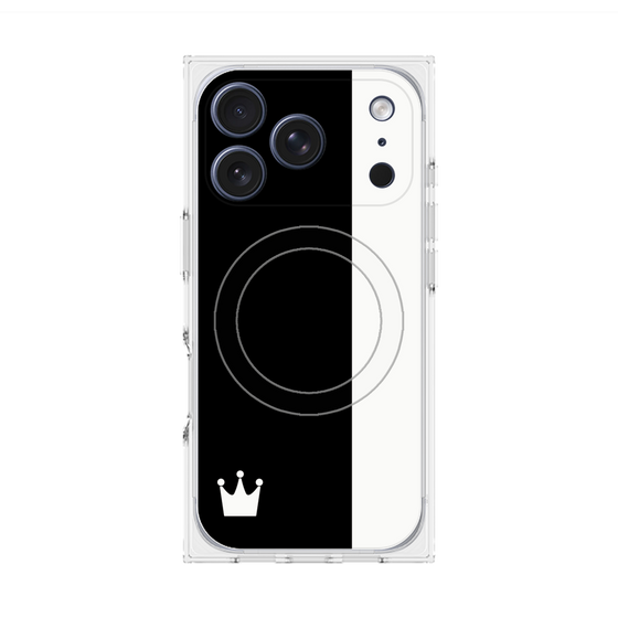 プレミアムスクエアケース with MagSafe［ CASEPLAY Bi-Colors Black & White - ケースプレイ・バイカラー ブラック＆ホワイト ］