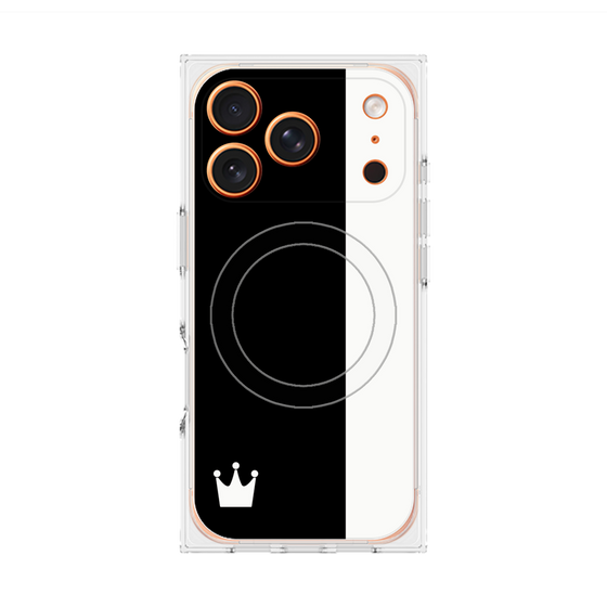 プレミアムスクエアケース with MagSafe［ CASEPLAY Bi-Colors Black & White - ケースプレイ・バイカラー ブラック＆ホワイト ］