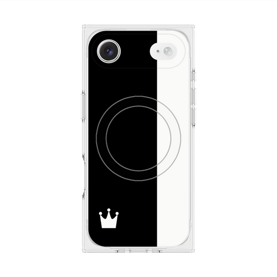 プレミアムスクエアケース with MagSafe［ CASEPLAY Bi-Colors Black & White - ケースプレイ・バイカラー ブラック＆ホワイト ］