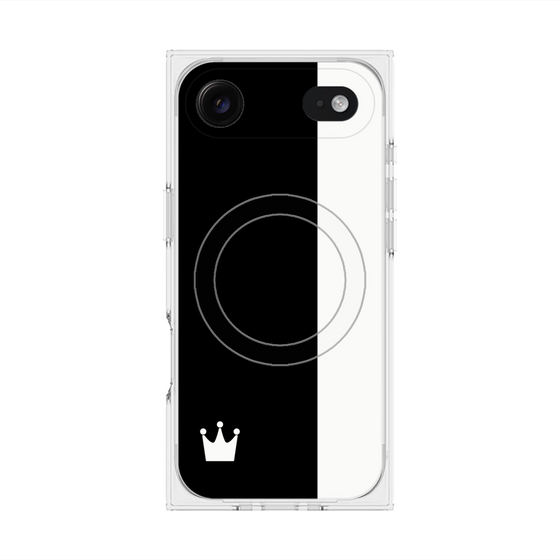 プレミアムスクエアケース with MagSafe［ CASEPLAY Bi-Colors Black & White - ケースプレイ・バイカラー ブラック＆ホワイト ］
