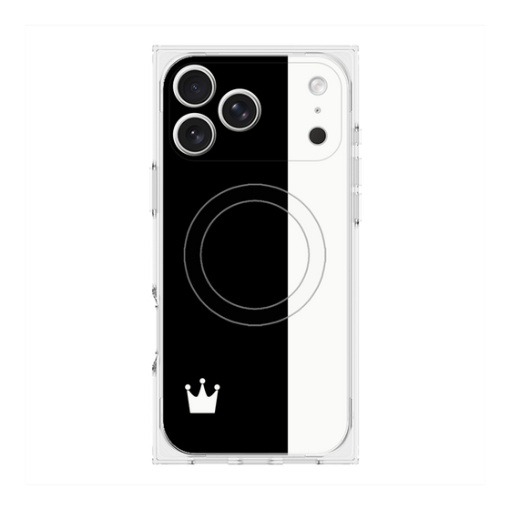プレミアムスクエアケース with MagSafe［ CASEPLAY Bi-Colors Black & White - ケースプレイ・バイカラー ブラック＆ホワイト ］