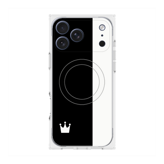 プレミアムスクエアケース with MagSafe［ CASEPLAY Bi-Colors Black & White - ケースプレイ・バイカラー ブラック＆ホワイト ］