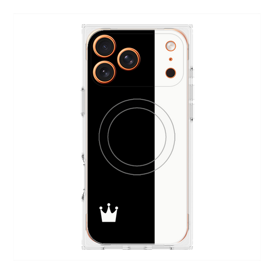 プレミアムスクエアケース with MagSafe［ CASEPLAY Bi-Colors Black & White - ケースプレイ・バイカラー ブラック＆ホワイト ］