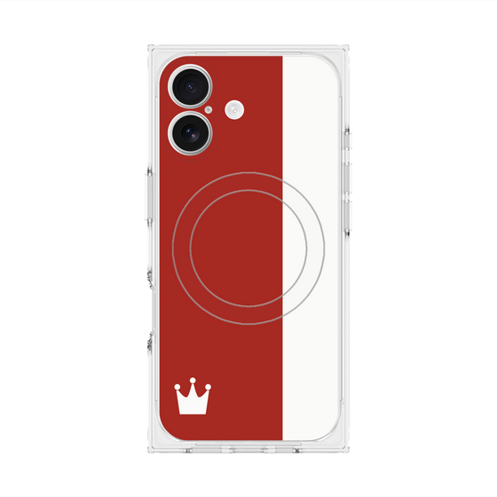 プレミアムスクエアケース with MagSafe［ CASEPLAY Bi-Colors Red & White - ケースプレイ・バイカラー レッド＆ホワイト ］