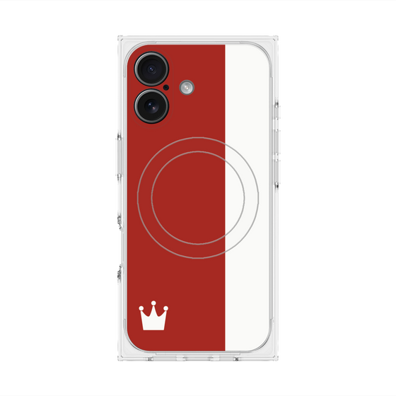 プレミアムスクエアケース with MagSafe［ CASEPLAY Bi-Colors Red & White - ケースプレイ・バイカラー レッド＆ホワイト ］