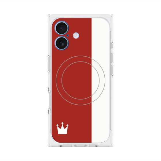 プレミアムスクエアケース with MagSafe［ CASEPLAY Bi-Colors Red & White - ケースプレイ・バイカラー レッド＆ホワイト ］