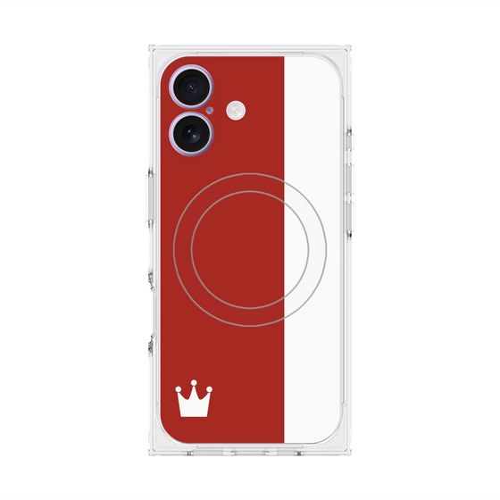 プレミアムスクエアケース with MagSafe［ CASEPLAY Bi-Colors Red & White - ケースプレイ・バイカラー レッド＆ホワイト ］
