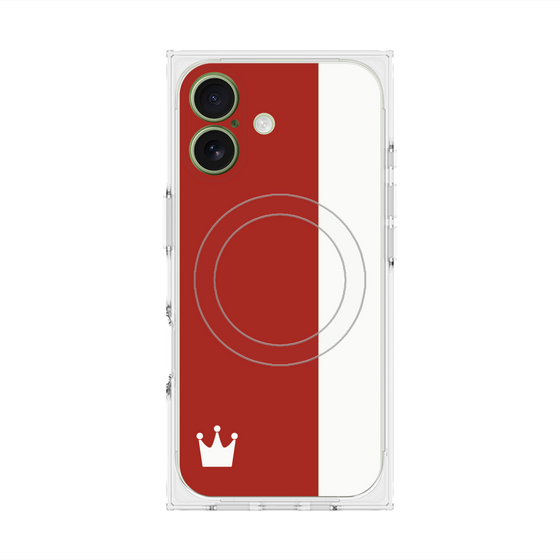 プレミアムスクエアケース with MagSafe［ CASEPLAY Bi-Colors Red & White - ケースプレイ・バイカラー レッド＆ホワイト ］