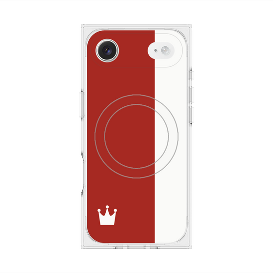 プレミアムスクエアケース with MagSafe［ CASEPLAY Bi-Colors Red & White - ケースプレイ・バイカラー レッド＆ホワイト ］