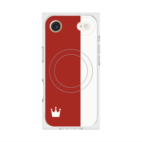 プレミアムスクエアケース with MagSafe［ CASEPLAY Bi-Colors Red & White - ケースプレイ・バイカラー レッド＆ホワイト ］