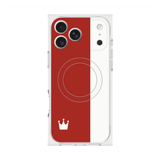 プレミアムスクエアケース with MagSafe［ CASEPLAY Bi-Colors Red & White - ケースプレイ・バイカラー レッド＆ホワイト ］